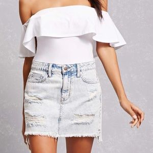Forever 21 High Waisted Acid Wash Denim Skirt